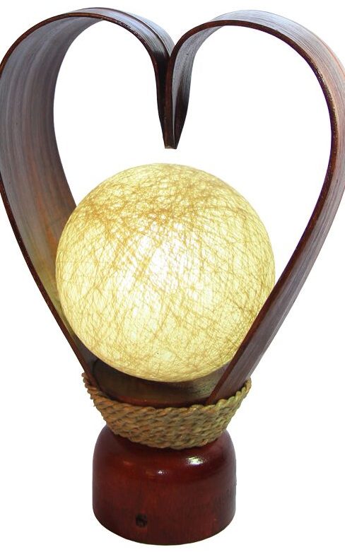 Handgefertigte balinesische Tischlampe aus Kokospalmenblatt, tropisches Design für Ihr Zuhause im Afrika Deko Shop kaufen